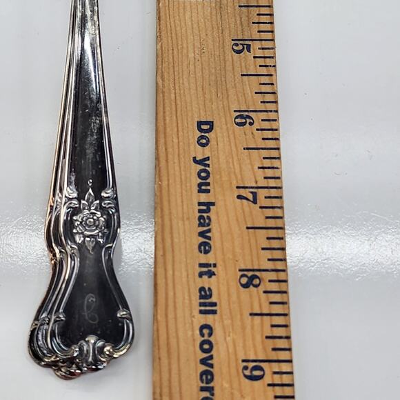 5 Vtg Silverplate Serving Spoons Wm Rogers Arbutus & Old Company Signature Rose - Picture 10 of 10